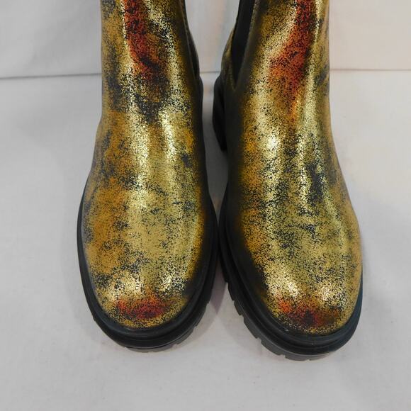Ralph Lauren Womens Corinne Leather Distressed Metallic Booties Size 7.5 - Picture 6 of 11